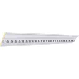 Ekena Millwork - MLD03X04X06HE - Endurathane Heaton Crown Moulding, 3 7/8"H x 4"P x 5 5/8"F x 94 1/2"L, Factory Primed