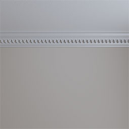 Ekena Millwork - MLD03X04X06HE - Endurathane Heaton Crown Moulding, 3 7/8"H x 4"P x 5 5/8"F x 94 1/2"L, Factory Primed