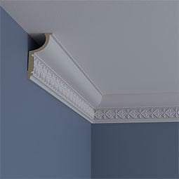 Ekena Millwork - MLD04X02X04AM - Endurathane Amelia Crown Moulding, 3 7/8"H x 2 1/8"P x 4 1/2"F x 94 1/2"L, Factory Primed
