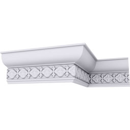 Ekena Millwork - MLD04X02X04AM - Endurathane Amelia Crown Moulding, 3 7/8"H x 2 1/8"P x 4 1/2"F x 94 1/2"L, Factory Primed