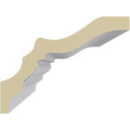 Ekena Millwork - MLD03X04X05NA - Endurathane Nadia Crown Moulding, 3"H x 4"P x 5 1/8"F x 94 1/2"L, Factory Primed