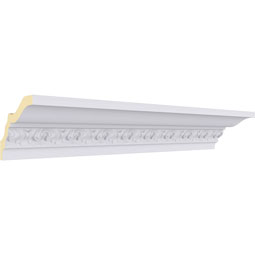 Ekena Millwork - MLD03X04X05NA - Endurathane Nadia Crown Moulding, 3"H x 4"P x 5 1/8"F x 94 1/2"L, Factory Primed