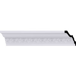 Ekena Millwork - MLD03X04X05NA - Endurathane Nadia Crown Moulding, 3"H x 4"P x 5 1/8"F x 94 1/2"L, Factory Primed