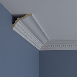 Ekena Millwork - MLD03X04X05NA - Endurathane Nadia Crown Moulding, 3"H x 4"P x 5 1/8"F x 94 1/2"L, Factory Primed