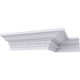 Ekena Millwork - MLD03X04X05NA - Endurathane Nadia Crown Moulding, 3"H x 4"P x 5 1/8"F x 94 1/2"L, Factory Primed