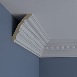 Ekena Millwork - MLD05X04X07BL - Endurathane Blackthorn Crown Moulding, 5 3/8"H x 4"P x 6 3/4"F x 94 1/2"L, Factory Primed