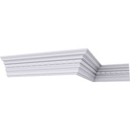 Ekena Millwork - MLD05X04X07BL - Endurathane Blackthorn Crown Moulding, 5 3/8"H x 4"P x 6 3/4"F x 94 1/2"L, Factory Primed