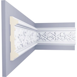 Ekena Millwork - PML04X01FE - Endurathane Federal with Flowers Panel Moulding, 4 3/8"H x 7/8"P x 94 1/2"L, Factory Primed
