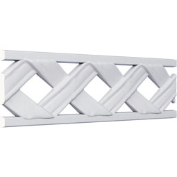 Ekena Millwork - PML02X01RI - Endurathane Ribbon Pierced Panel Moulding, 2 1/8"H x 1/4"P x 78 7/8"L, Factory Primed