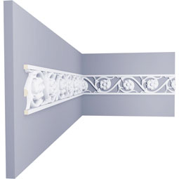 Ekena Millwork - PML02X01DL - Endurathane Delfina Pierced Panel Moulding, 2 1/8"H x 3/8"P x 79"L, Factory Primed