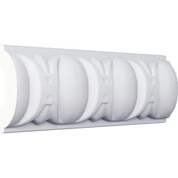 Ekena Millwork - PML03X01EG - Endurathane Egg & Dart Panel Moulding, 3 1/4"H x 1"P x 94 1/2"L, Factory Primed