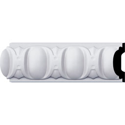 Ekena Millwork - PML03X01EG - Endurathane Egg & Dart Panel Moulding, 3 1/4"H x 1"P x 94 1/2"L, Factory Primed