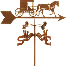 EZ Vane, Inc. - VSAMHB - 21"L x 5 3/4"H Vintage Series Amish Horse and Buggy Weathervane Kit