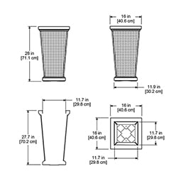 Mayne, Inc. - MP5863 - 16"W x 16"D x 28"H Wellington Tall Planter Box