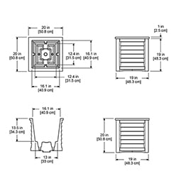 Mayne, Inc. - MP5867 - 20"W x 20"D x 20"H Lakeland Planter Box