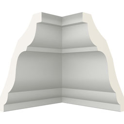 Ekena Millwork - MIC03X03QU - Endurathane Inside Corner Moulding, 3 1/8"P x 3 1/2"H (matches moulding MLD03X03X04QU), Factory Primed