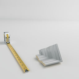 Ekena Millwork - MIC03X03QU - Endurathane Inside Corner Moulding, 3 1/8"P x 3 1/2"H (matches moulding MLD03X03X04QU), Factory Primed