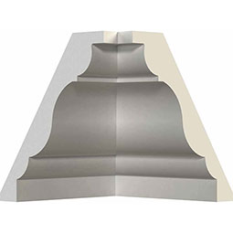Ekena Millwork - MIC03X03QU - Endurathane Inside Corner Moulding, 3 1/8"P x 3 1/2"H (matches moulding MLD03X03X04QU), Factory Primed