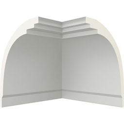Ekena Millwork - MIC04X04BR - Endurathane Inside Corner for Bradford Traditional Smooth Crown Moulding, 4 3/4"P x 4 1/4"H (matches moulding MLD04X04X06BR), Factory Primed