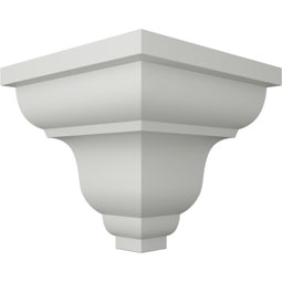 Ekena Millwork - MOC03X03QU - Endurathane Outside Corner Moulding (matches moulding MLD03X03X04QU), 3 1/8"P x 3 1/2"H, Factory Primed
