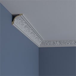 Ekena Millwork - MLD02X01X02DA - Endurathane Damon Crown Moulding, 2 1/8"H x 1 7/8"P x 2 7/8"F x 94 1/2"L, (6 3/8" Repeat), Factory Primed