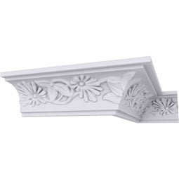 Ekena Millwork - MLD02X01X02DA - Endurathane Damon Crown Moulding, 2 1/8"H x 1 7/8"P x 2 7/8"F x 94 1/2"L, (6 3/8" Repeat), Factory Primed