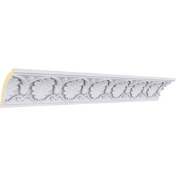 Ekena Millwork - MLD02X02X03BO - Endurathane Bonetti Crown Moulding, 2 1/2"H x 2 1/2"P x 3 5/8"F x 94 1/2"L, (2 3/4" Repeat), Factory Primed