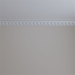 Ekena Millwork - MLD02X02X03TN - Endurathane Tristan Crown Moulding, 2 3/4"H x 2 1/2"P x 3 5/8"F x 94 1/2"L, (2" Repeat), Factory Primed