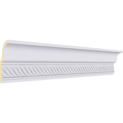 Ekena Millwork - MLD03X01X03AL - Endurathane Alexandria Crown Moulding, 3 3/4"H x 1 7/8"P x 3 7/8"F x 94 1/2"L, (1/2" Repeat), Factory Primed