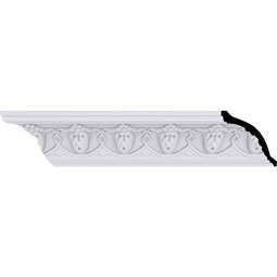 Ekena Millwork - MLD03X03X04GR - Endurathane Grape Crown Moulding, 3 1/8"H x 3 1/8"P x 4 3/8"F x 94 1/2"L, (2 3/4" Repeat), Factory Primed
