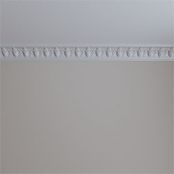 Ekena Millwork - MLD03X03X04GR - Endurathane Grape Crown Moulding, 3 1/8"H x 3 1/8"P x 4 3/8"F x 94 1/2"L, (2 3/4" Repeat), Factory Primed