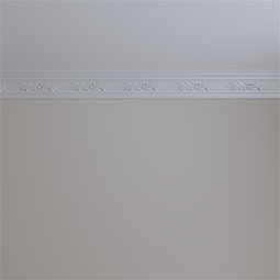 Ekena Millwork - MLD03X03X04HA - Endurathane Harvest Crown Moulding, 3 1/4"H x 3 1/4"P x 4 1/2"F x 94 1/2"L, (8" Repeat), Factory Primed