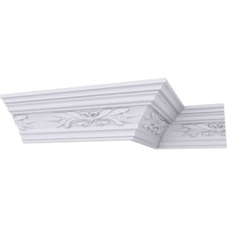 Ekena Millwork - MLD03X03X04HA - Endurathane Harvest Crown Moulding, 3 1/4"H x 3 1/4"P x 4 1/2"F x 94 1/2"L, (8" Repeat), Factory Primed