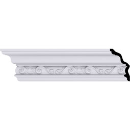 Ekena Millwork - MLD03X02X04CA - Endurathane Caputo Crown Moulding, 3 7/8"H x 2 3/8"P x 4 5/8"F x 94 1/2"L, (6 1/4" Repeat), Factory Primed