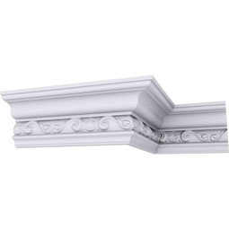 Ekena Millwork - MLD03X02X04CA - Endurathane Caputo Crown Moulding, 3 7/8"H x 2 3/8"P x 4 5/8"F x 94 1/2"L, (6 1/4" Repeat), Factory Primed