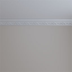 Ekena Millwork - MLD03X03X04DH - Endurathane Dauphine Crown Moulding, 3 1/2"H x 3 3/8"P x 4 7/8"F x 94 1/2"L, (5 3/8" Repeat), Factory Primed