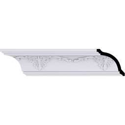 Ekena Millwork - MLD03X03X04VE - Endurathane Versailles Crown Moulding, 3 3/8"H x 3 1/2"P x 4 7/8"F x 94 1/2"L, (8" Repeat), Factory Primed