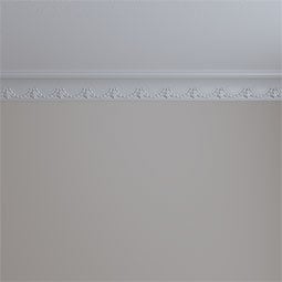 Ekena Millwork - MLD03X03X04LU - Endurathane Lunel Crown Moulding, 3 1/2"H x 3 3/8"P x 4 7/8"F x 94 1/2"L, (3 7/8" Repeat), Factory Primed