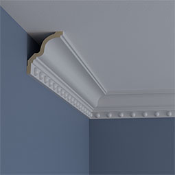 Ekena Millwork - MLD03X03X04AS - Endurathane Ashford Crown Moulding, 3 5/8"H x 3 1/8"P x 4 7/8"F x 94 1/2"L, (1 7/8" Repeat), Factory Primed