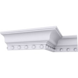 Ekena Millwork - MLD03X03X04AS - Endurathane Ashford Crown Moulding, 3 5/8"H x 3 1/8"P x 4 7/8"F x 94 1/2"L, (1 7/8" Repeat), Factory Primed