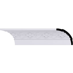 Ekena Millwork - MLD03X03X05BR - Endurathane Brightton Crown Moulding, 3 1/2"H x 3 1/2"P x 5"F x 94 1/2"L, (3 3/4" Repeat), Factory Primed