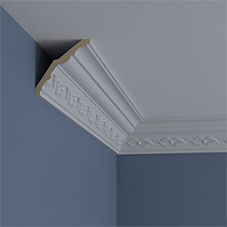 Ekena Millwork - MLD03X03X05WA - Endurathane Washington Crown Moulding, 3 5/8"H x 3 5/8"P x 5 1/8"F x 94 1/2"L, (3 1/2" Repeat), Factory Primed