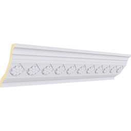 Ekena Millwork - MLD03X03X05HU - Endurathane Hurley Crown Moulding, 3 3/4"H x 3 1/4"P x 5 1/8"F x 94 1/2"L, (1 5/8" Repeat), Factory Primed