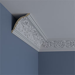 Ekena Millwork - MLD04X04X05ME - Endurathane Medway Crown Moulding, 3 7/8"H x 3 3/4"P x 5 3/8"F x 94 1/2"L, (12" Repeat), Factory Primed