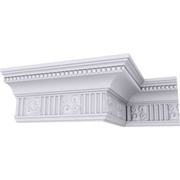 Ekena Millwork - MLD05X03X05ED - Endurathane Edwards Crown Moulding, 4 3/4"H x 3 1/8"P x 5 3/8"F x 94 1/2"L, (3 7/8" Repeat), Factory Primed