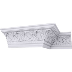 Ekena Millwork - MLD04X03X05RI - Endurathane Richmond Crown Moulding, 4 1/8"H x 3 3/4"P x 5 3/8"F x 94 1/2"L, (5" Repeat), Factory Primed