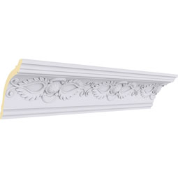 Ekena Millwork - MLD03X03X05LO - Endurathane Logan Crown Moulding, 3 7/8"H x 3 3/4"P x 5 3/8"F x 94 1/2"L, (7 7/8" Repeat), Factory Primed