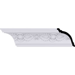 Ekena Millwork - MLD03X03X05LO - Endurathane Logan Crown Moulding, 3 7/8"H x 3 3/4"P x 5 3/8"F x 94 1/2"L, (7 7/8" Repeat), Factory Primed