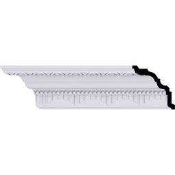 Ekena Millwork - MLD04X04X05DI - Endurathane Dijon Crown Moulding, 4 1/8"H x 4"P x 5 1/2"F x 94 1/2"L, (3 3/8" Repeat), Factory Primed