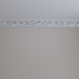 Ekena Millwork - MLD03X04X05RO - Endurathane Rose Crown Moulding, 3 7/8"H x 4"P x 5 5/8"F x 94 1/2"L, (8" Repeat), Factory Primed